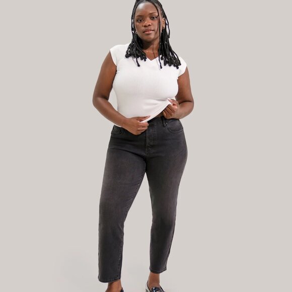 EMILY SLIM JEANS / WASHED BLACK - Picture 1 of 2
